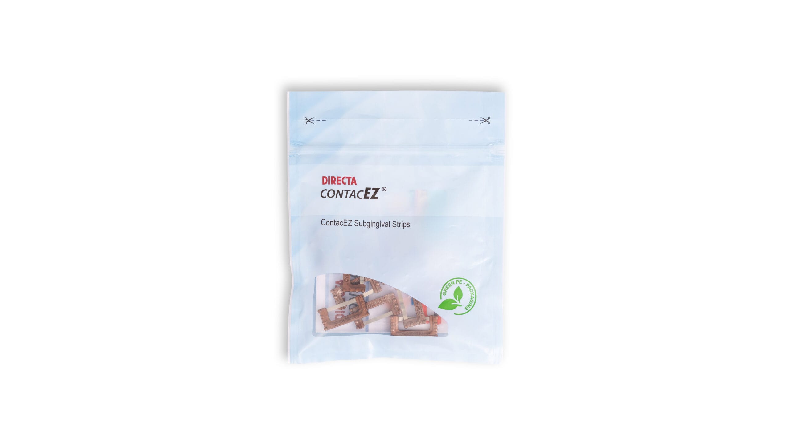 Directa ContacEZ Subgingival strips system copper bag package